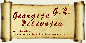 Georgije Milivojev vizit kartica